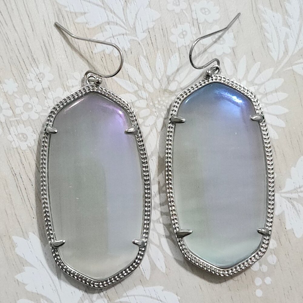 Kendra Scott Iridescent Slate Danielle Silver Drop Earrings